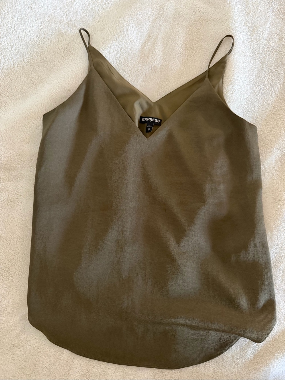 Express Olive V-Neck Satin Cami